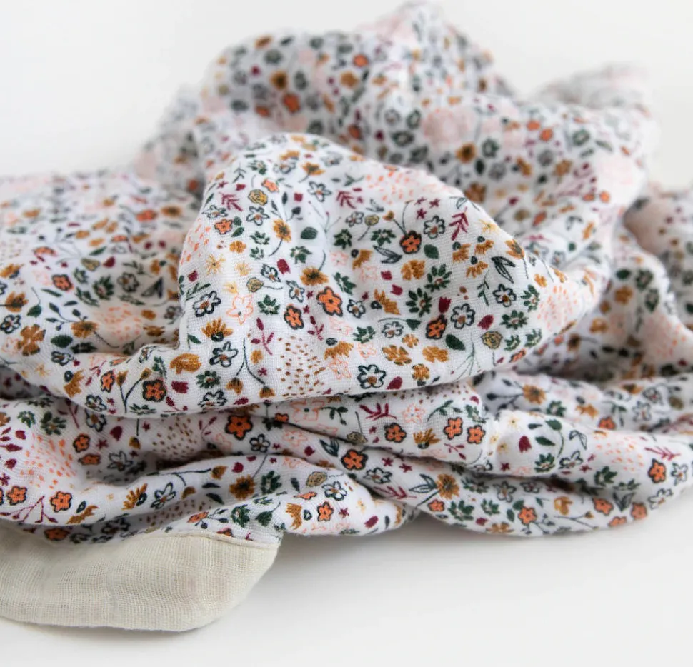 Little Unicorn Cotton Muslin Baby Quilt - Pressed Petals