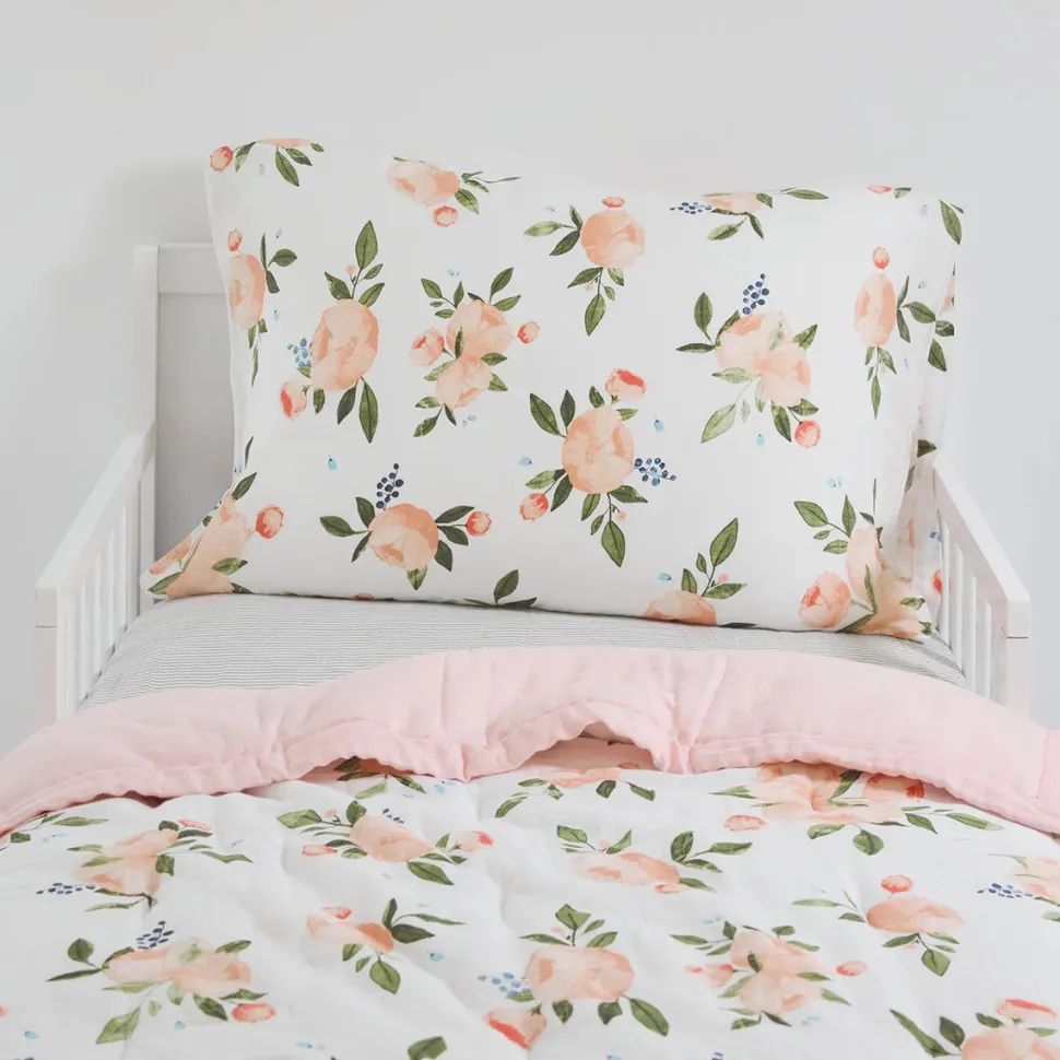 Little Unicorn Cotton Muslin Toddler Bedding 3 Piece Set - Watercolor Roses Grande