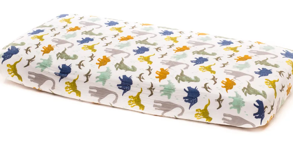 Little Unicorn Cotton Muslin Fitted Sheet - Dino Friends