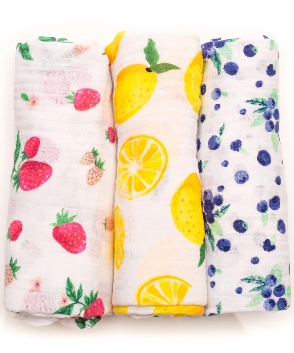 Little Unicorn Cotton Muslin Swaddle 3-Pack - Berry Lemonade