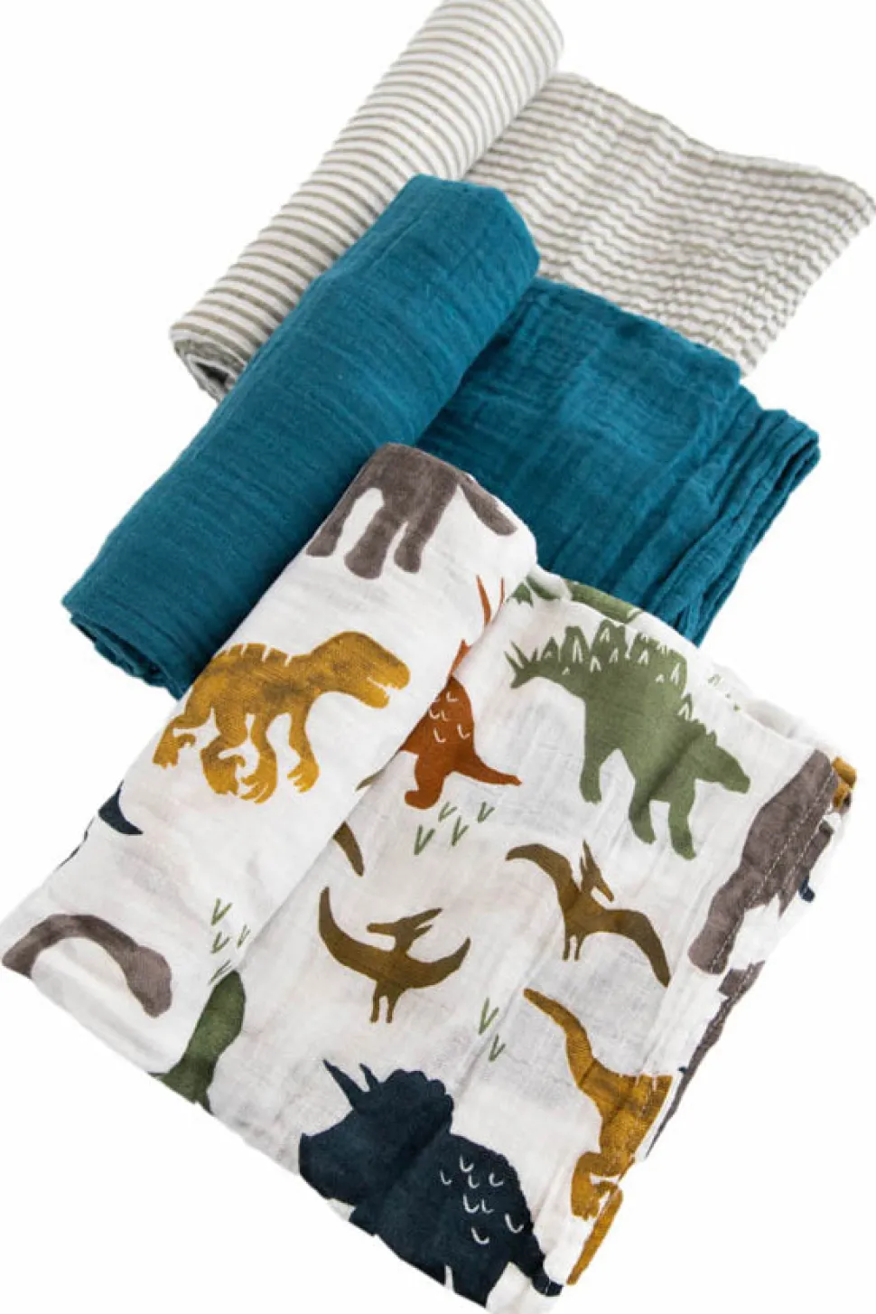 Little Unicorn Cotton Muslin Swaddle 3 Pack - Dino Friends 2 set