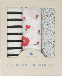 Little Unicorn Cotton Muslin Swaddle 3 Pack - Summer Poppy 2 Set
