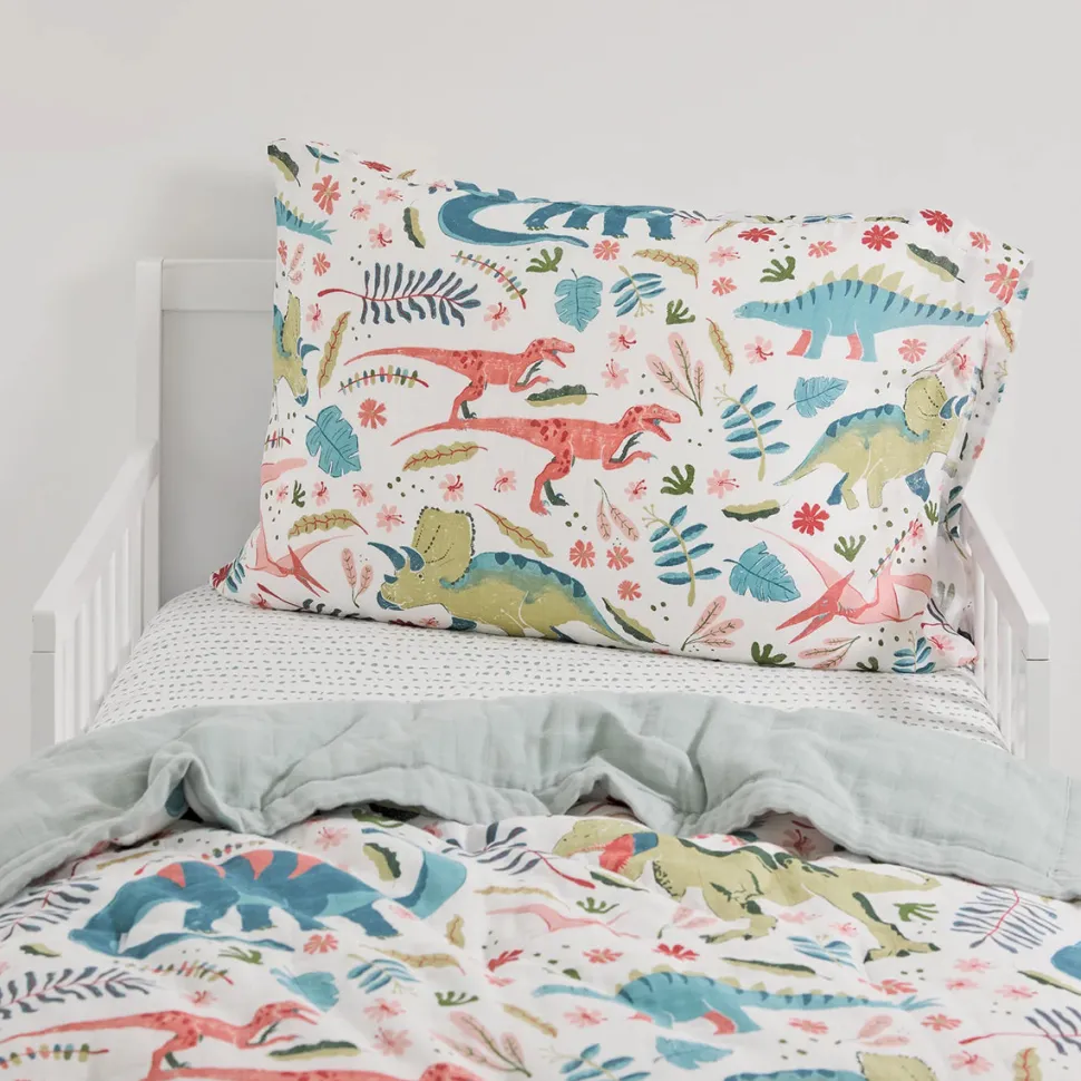 Little Unicorn Cotton Muslin Toddler Bedding 3 Piece Set - Boho Dino