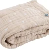 Little Unicorn Cotton Muslin Baby Blanket - Taupe Cross