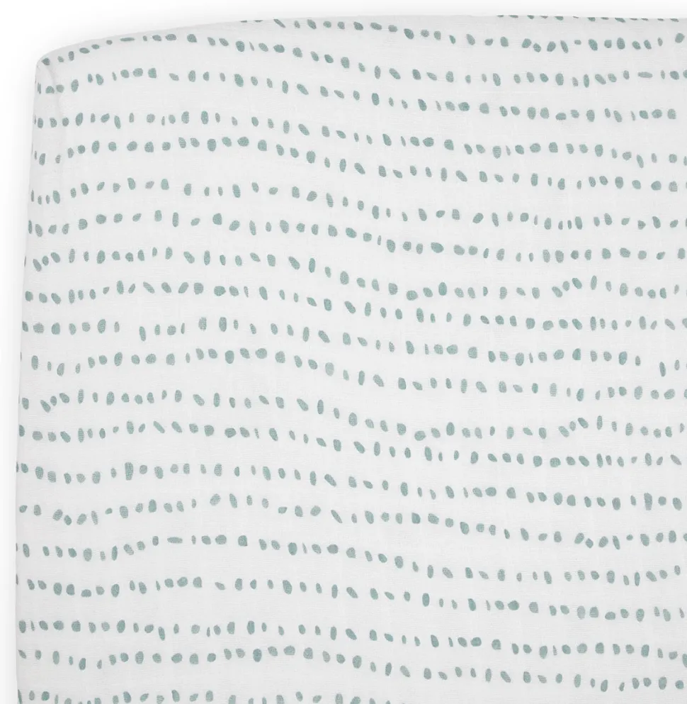 Little Unicorn Cotton Muslin Crib Sheet - Stone Stripe