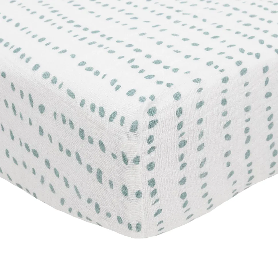 Little Unicorn Cotton Muslin Crib Sheet - Stone Stripe