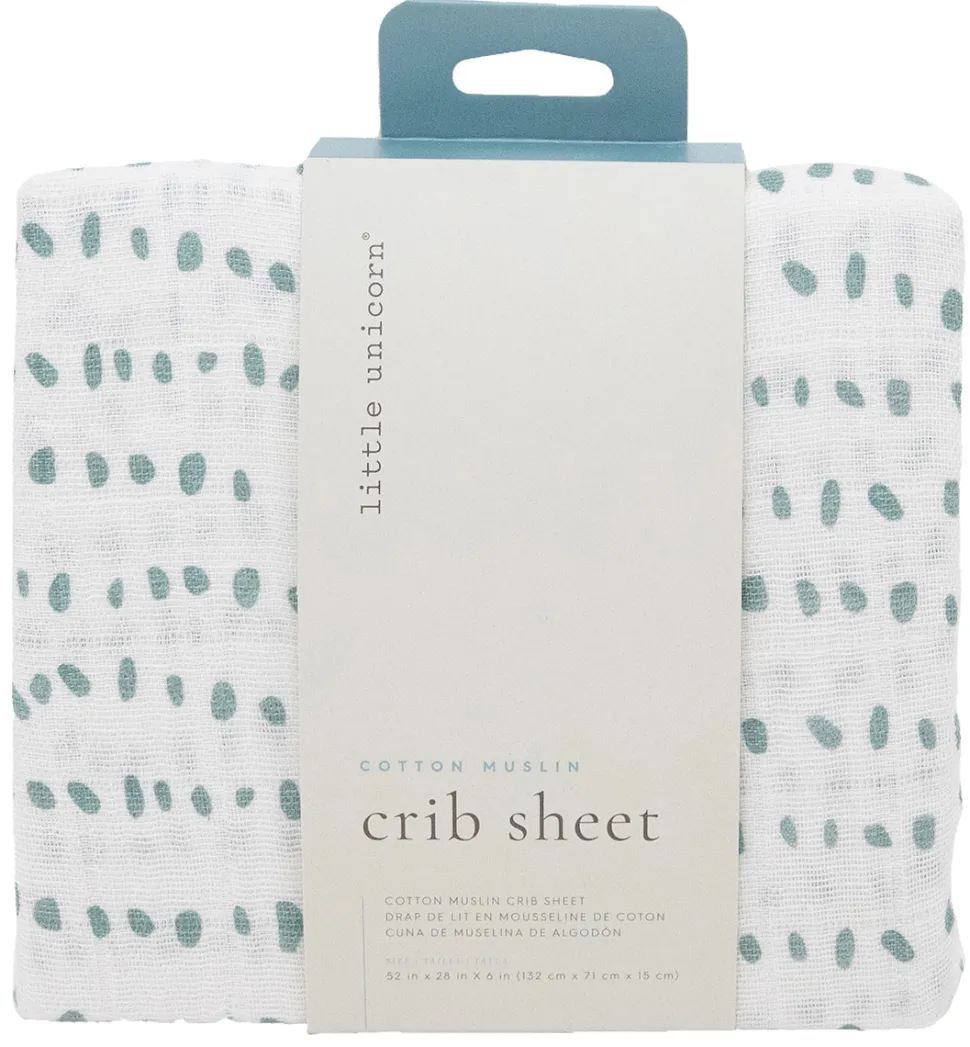 Little Unicorn Cotton Muslin Crib Sheet - Stone Stripe