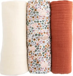 Little Unicorn Cotton Muslin Swaddle 3 Pack - Pressed Petals