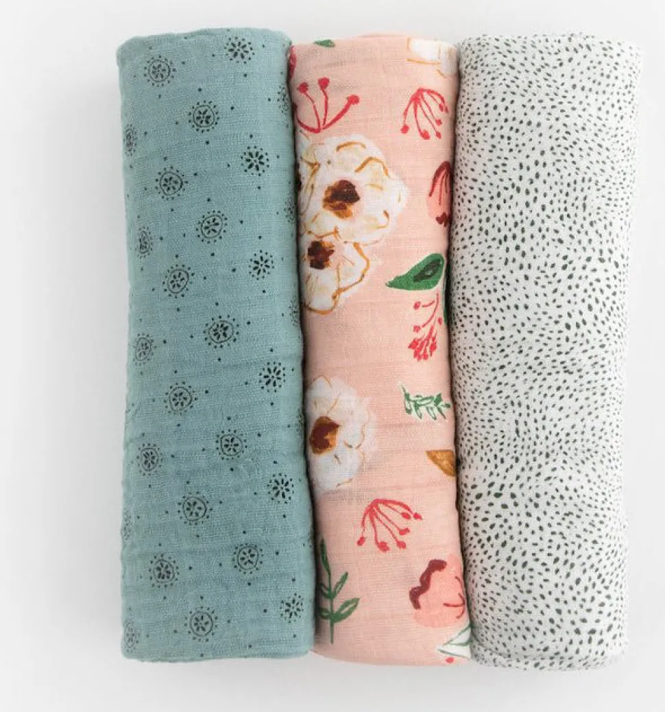 Little Unicorn Cotton Muslin Swaddle 3 Pack - Vintage Floral