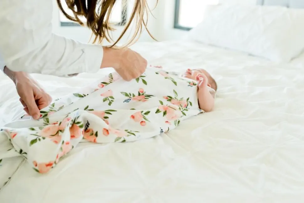 Little Unicorn Cotton Muslin Sleep Bag, Large - Watercolor Roses