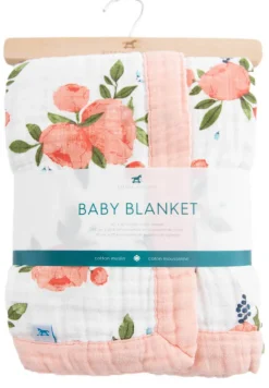 Little Unicorn Cotton Muslin Baby Blanket - Watercolor Roses