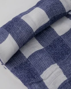 Little Unicorn Deluxe Muslin Swaddle - Blue Plaid
