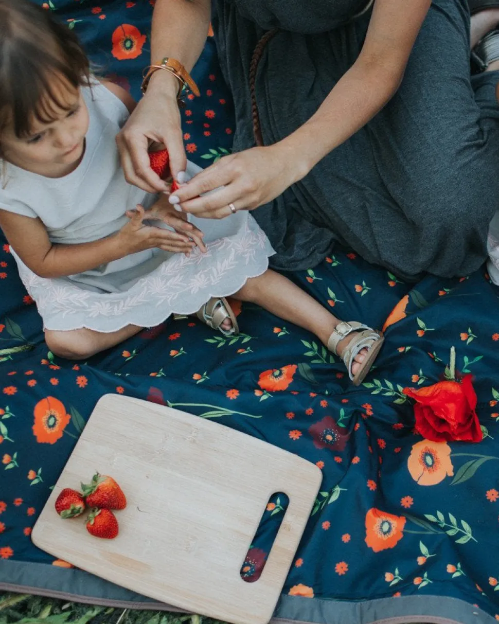 Little Unicorn Outdoor Blanket, 5' x 5' - Midnight Poppy