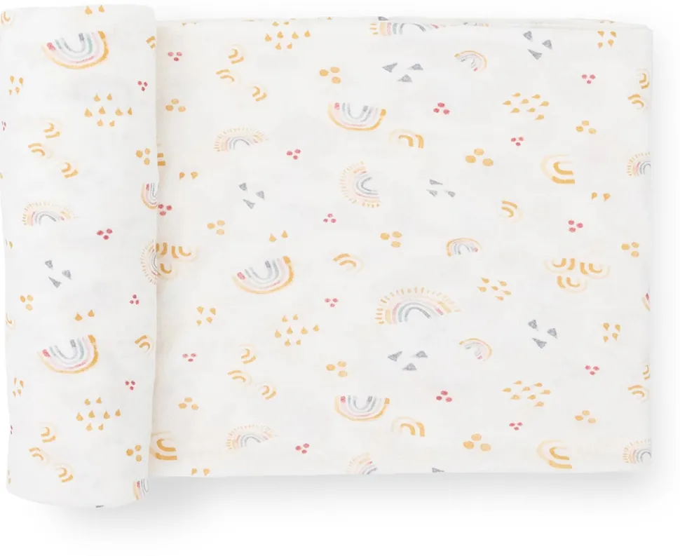 Little Unicorn Stretch Knit Swaddle Blanket - Rainbows