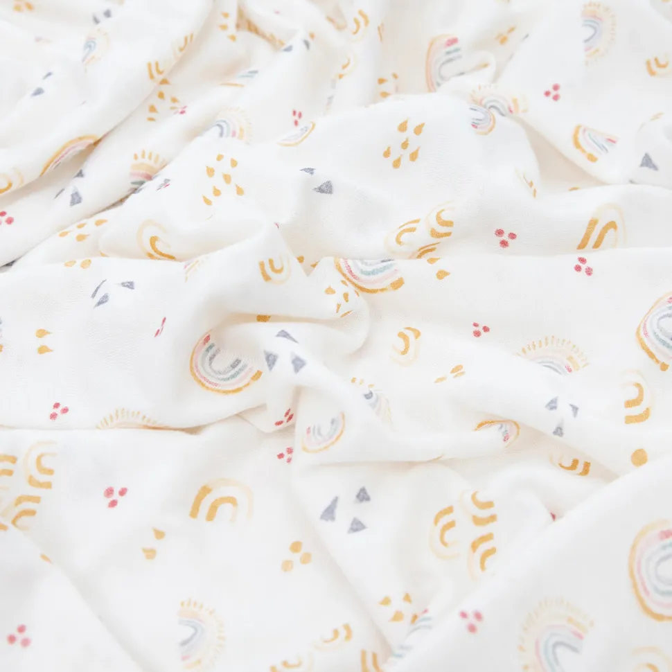 Little Unicorn Stretch Knit Swaddle Blanket - Rainbows
