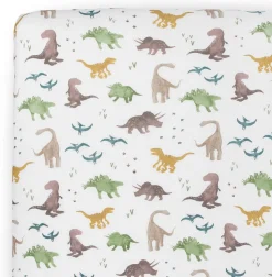 Little Unicorn Stretch Knit Crib Sheet - Dino Pals