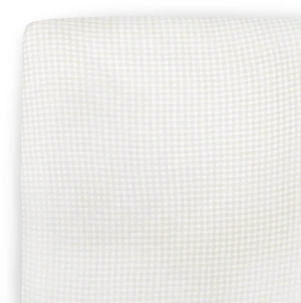 Little Unicorn Stretch Knit Crib Sheet - Tan Gingham