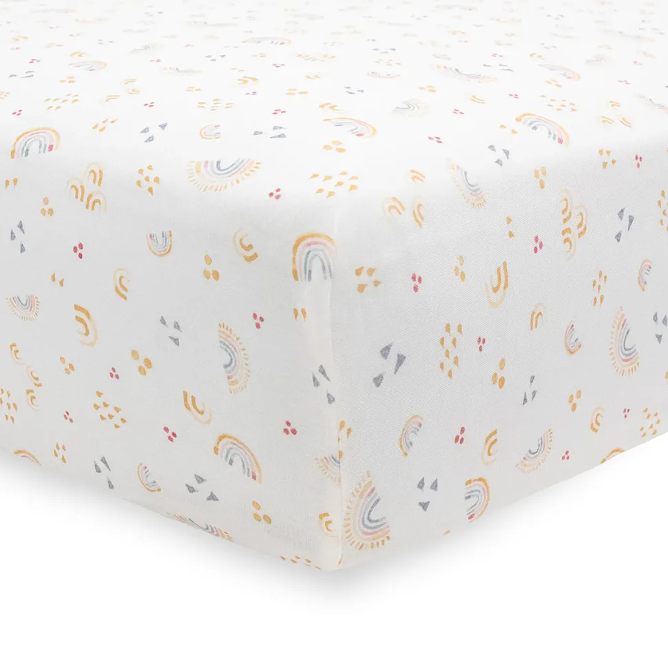 Little Unicorn Stretch Knit Crib Sheet - Rainbows