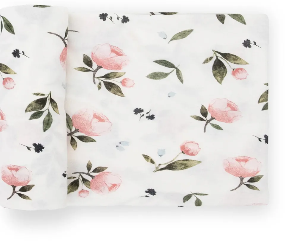 Little Unicorn Stretch Knit Swaddle Blanket - Watercolor Rose