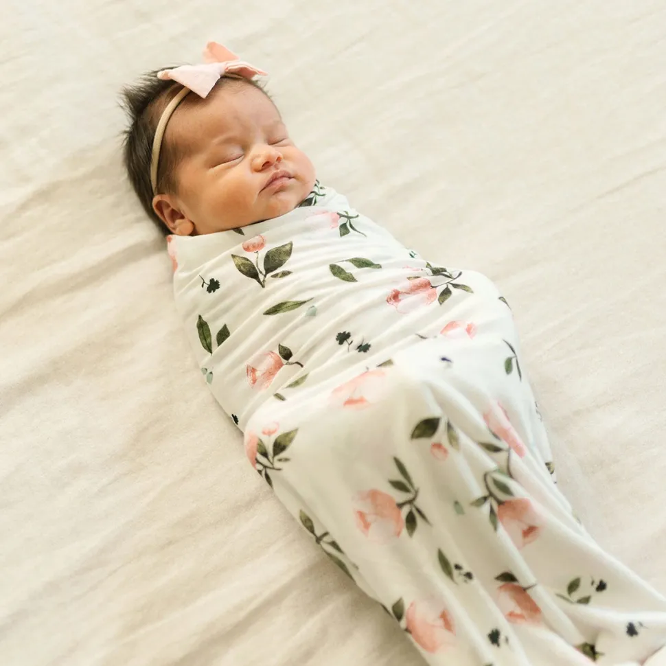 Little Unicorn Stretch Knit Swaddle Blanket - Watercolor Rose