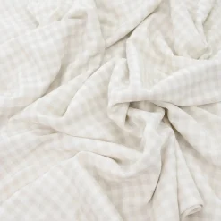 Little Unicorn Stretch Knit Swaddle Blanket - Tan Gingham