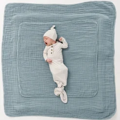 Lou Lou & Company Cloud Muslin Quilt - Steel, Large