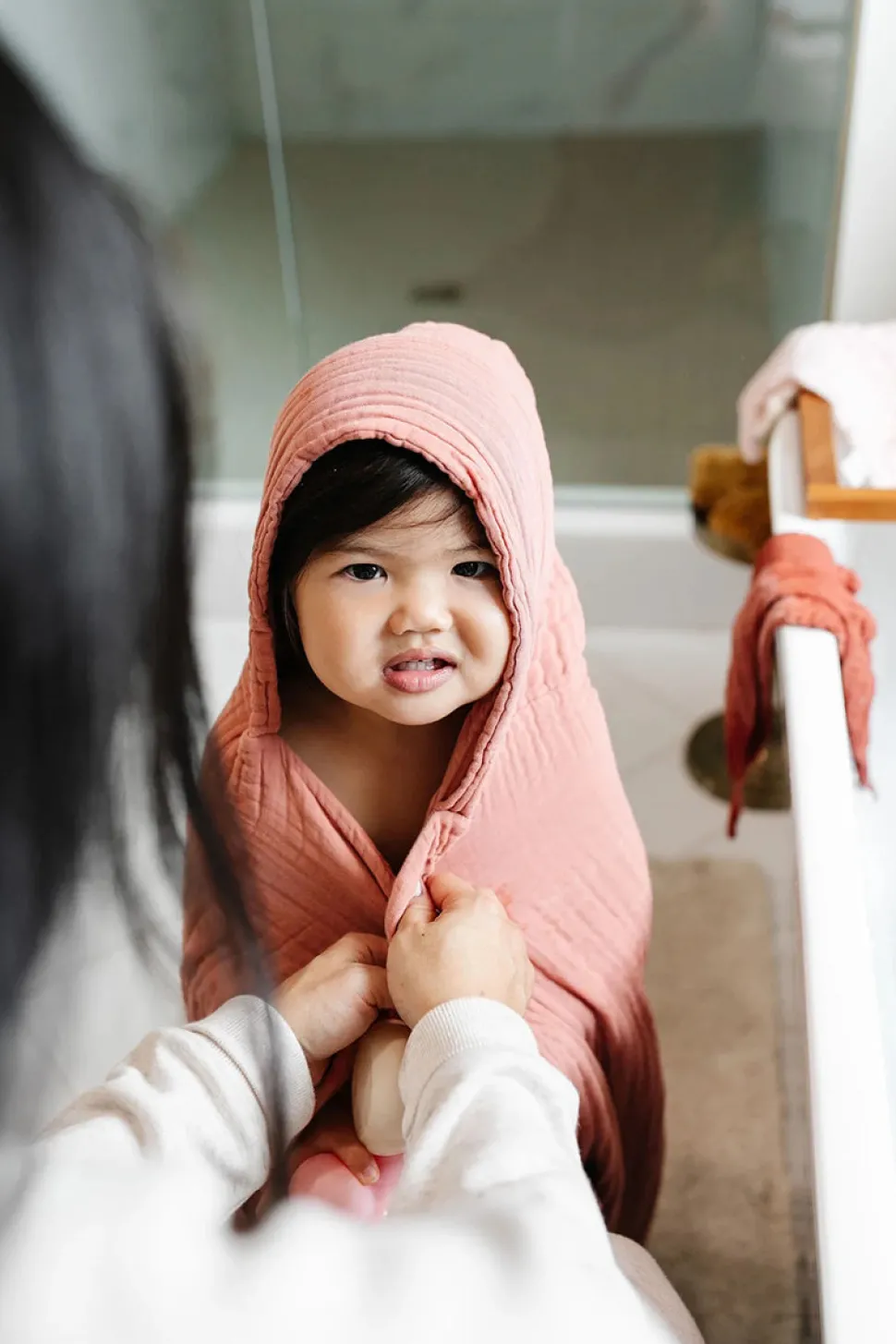 Lou Lou & Company Toddler Hooded Bath Towel - Rose