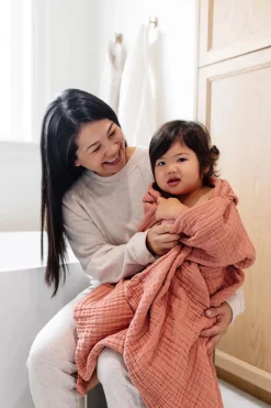 Lou Lou & Company Toddler Hooded Bath Towel - Rose
