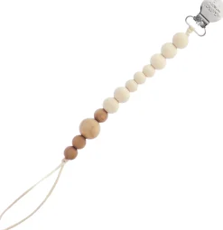 Loulou Lollipop Colorblock Wood + Silicone Soother Holder - Beige