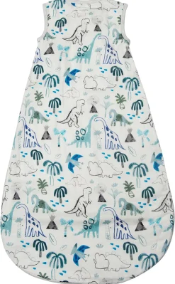 Loulou Lollipop Lightweight Muslin Sleep Bag - Dinosaurs (0-6 M)