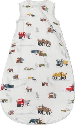 Loulou Lollipop Lightweight Muslin Sleep Bag, 0-6 m - Happy Trucks
