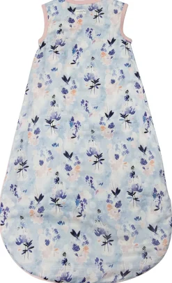 Loulou Lollipop Lightweight Muslin Sleep Bag, 0-6 m - Ink Floral