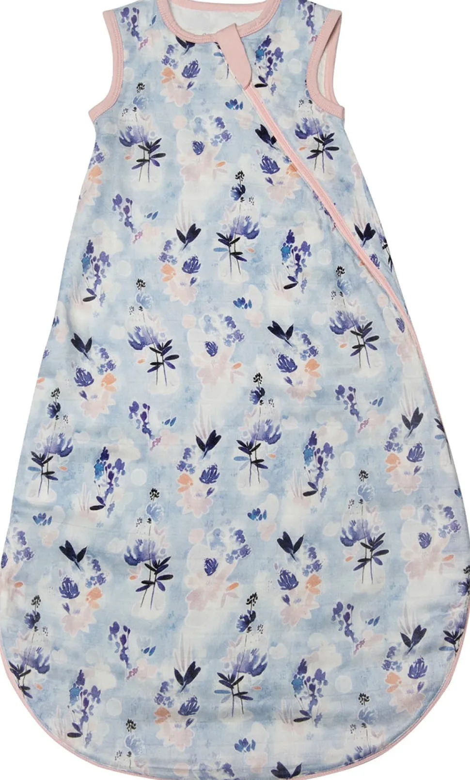 Loulou Lollipop Lightweight Muslin Sleep Bag, 6-18 m - Ink Floral