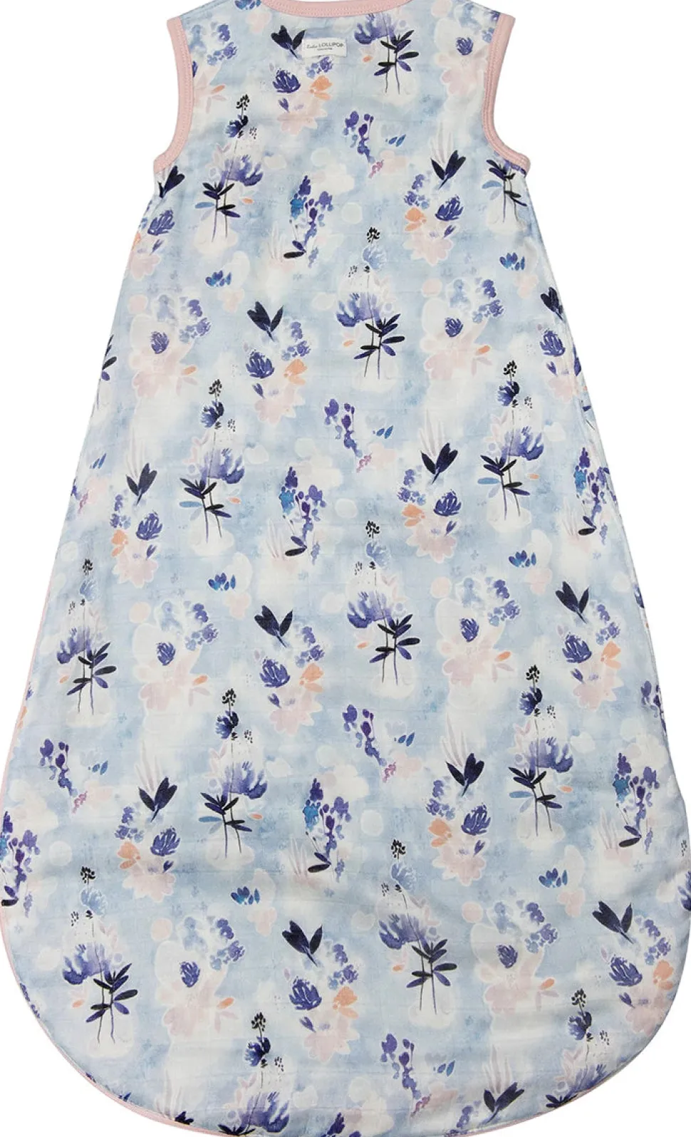 Loulou Lollipop Lightweight Muslin Sleep Bag, 6-18 m - Ink Floral