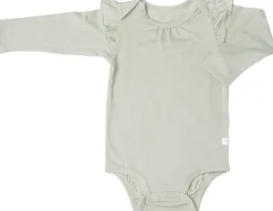 Loulou Lollipop Long Sleeve Bodysuit in TENCEL - Sage (6-12 M)