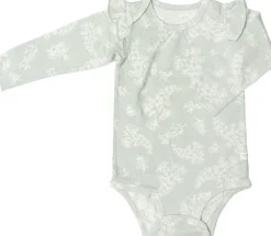 Loulou Lollipop Long Sleeve Bodysuit in TENCEL - Fern (3-6 M)