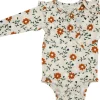 Loulou Lollipop Long Sleeve Bodysuit in TENCEL - Flower Vine (3-6 M)