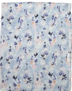 Loulou Lollipop Muslin Swaddle - Ink Floral