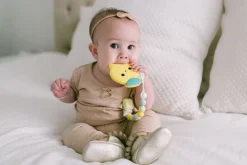 Loulou Lollipop Silicone Teether with Clip - Lemon