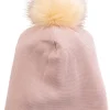Loulou Lollipop Waffle Pom Pom Hat, 12-24 Months - Blush Pink