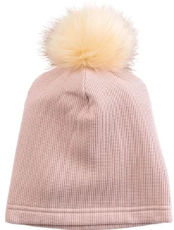 Loulou Lollipop Waffle Pom Pom Hat, 6-12 Months - Blush Pink