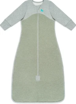 Love To Dream Long Sleeve Sleep Bag Organic Cotton Fleece Mild, 6-18 M - Olive Marl