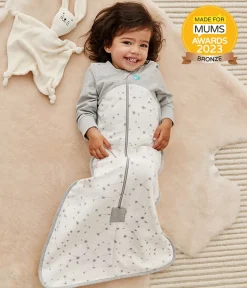 Love To Dream Long Sleeve Sleep Bag Organic Cotton Fleece Mild, 6-18 M - Stellar White