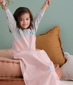 Love To Dream Long Sleeve Sleep Bag Organic Cotton Fleece Mild, 18-36 M - Dusty Pink Marl