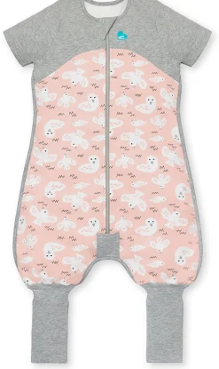 Love To Dream Short Sleeve Sleep Suit Organic Cotton Mild, 12-24 M - Doves Dusty Pink