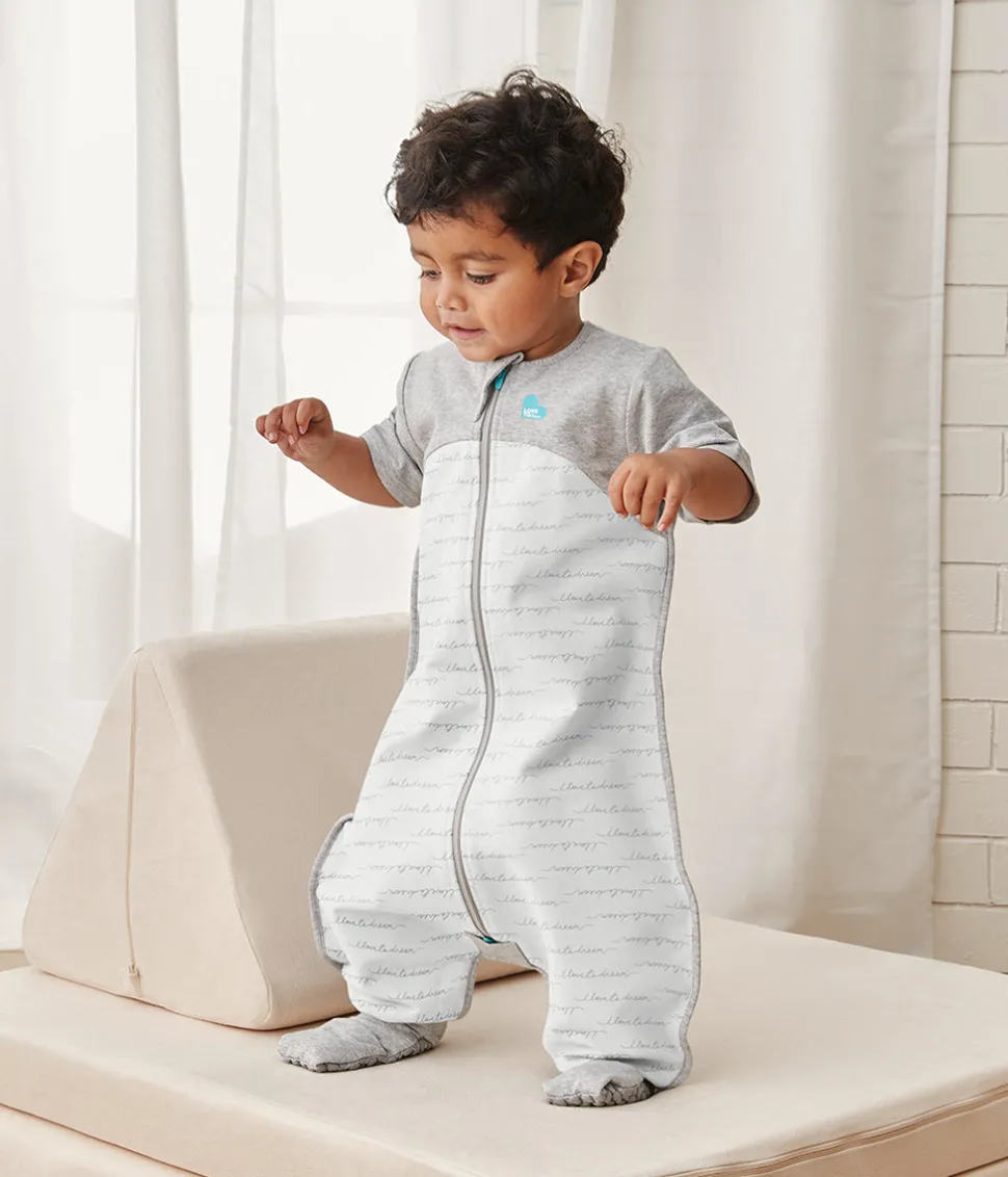 Love To Dream Short Sleeve Sleep Suit Organic Cotton Mild, 6-12 M - Dreamer White