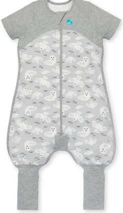 Love To Dream Short Sleeve Sleep Suit Organic Cotton Mild, 6-12 M - Doves Grey