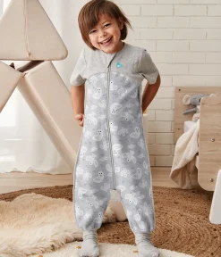 Love To Dream Short Sleeve Sleep Suit Organic Cotton Mild, 6-12 M - Doves Grey