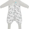 Love To Dream Sleep Suit Quilted Organic Cotton/Merino Wool 2.5 TOG, 6-12 M - Rain to Rainbow Grey