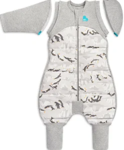 Love To Dream Swaddle UP Transition Suit Quilted Cotton 3.5 TOG, Large - Penguin Parade Grey